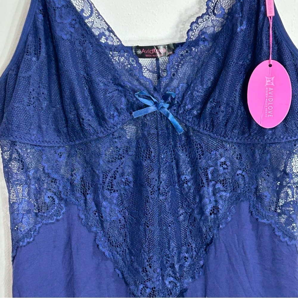 Avidlove Navy Lace Trim Lingerie Size XXL - Picture 3 of 12